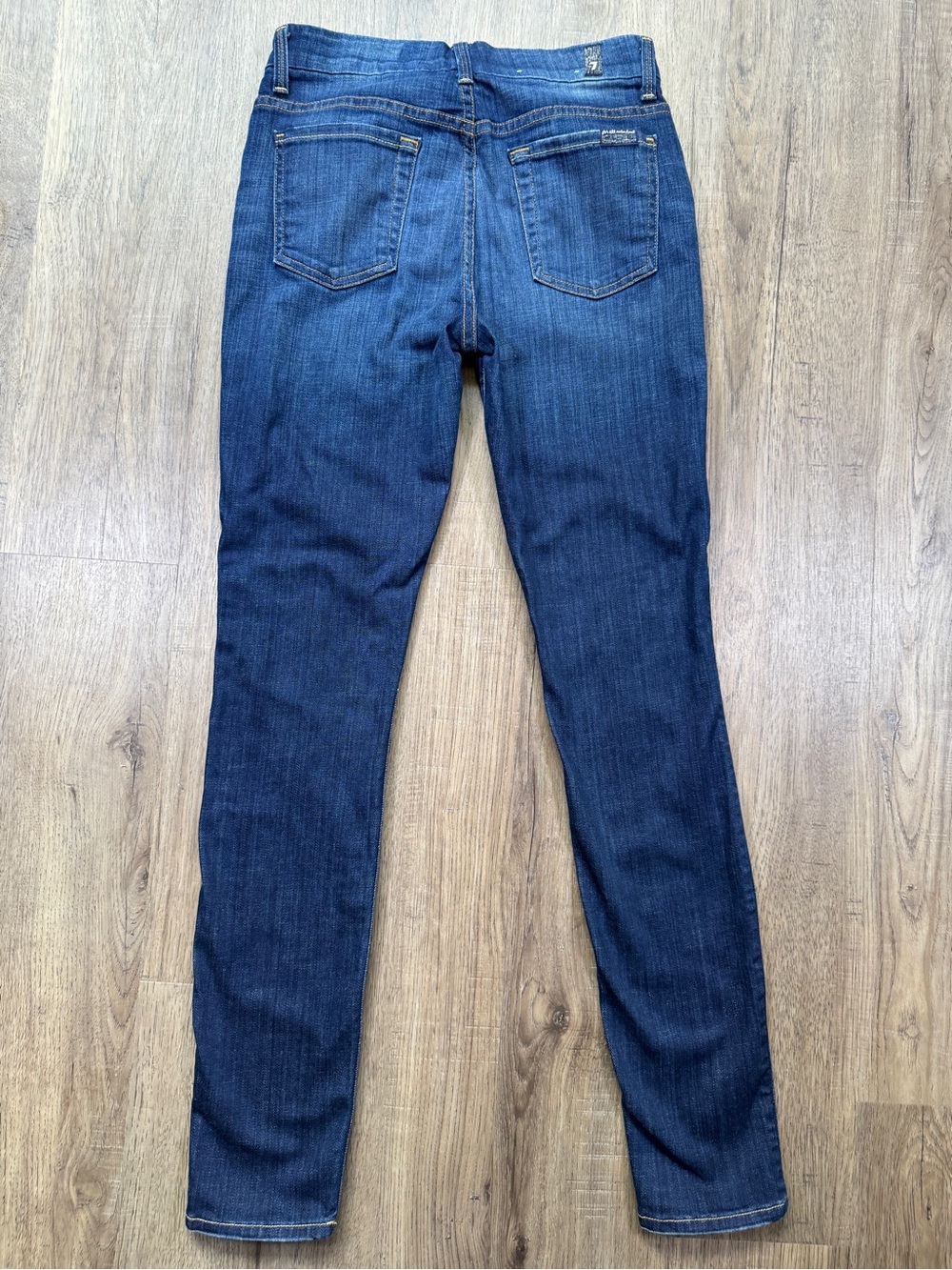 7 For All Mankind The High Waist Skinny Jeans Dark Wash Size 26 - Picture 2 of 14